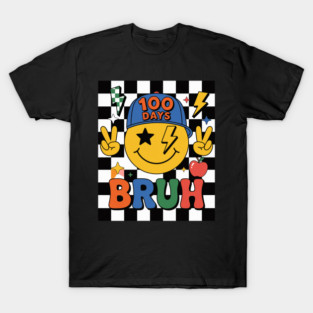 Bruh 100 Days of School Smile Face Kids 100th Day of School T-Shirt