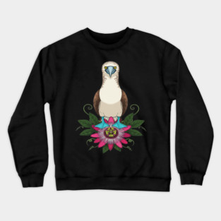 Blue-footed Booby Floral Art Crewneck Sweatshirt
