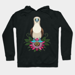 Blue-footed Booby Floral Art Hoodie