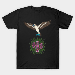 Flying Blue-footed Booby Nature Design T-Shirt