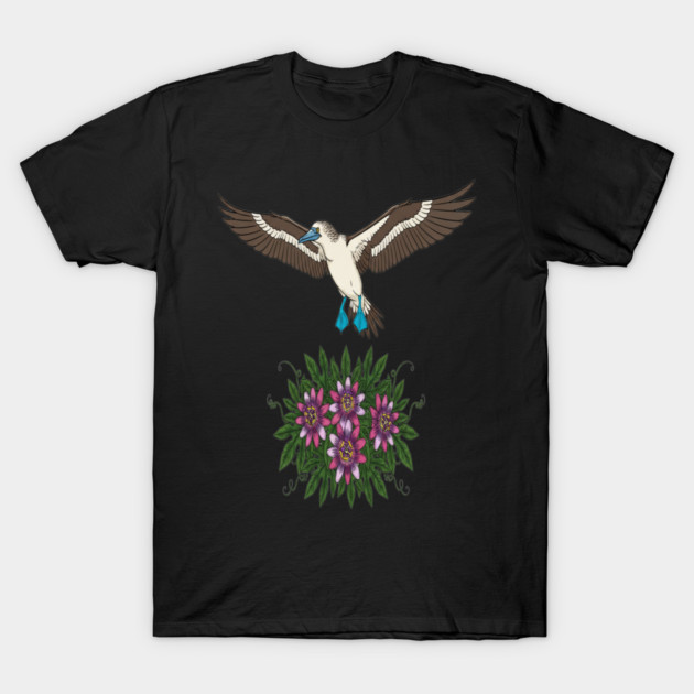 Flying Blue-footed Booby Nature Design T-Shirt by BirdsnStuff