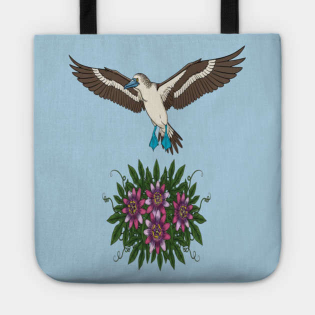 Flying Blue-footed Booby Nature Design Tote by BirdsnStuff