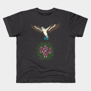 Flying Blue-footed Booby Nature Design Kids T-Shirt
