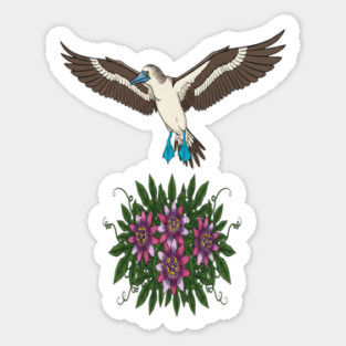 Flying Blue-footed Booby Nature Design Sticker