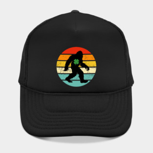 Retro Bigfoot Sasquatch Shamrock Hat