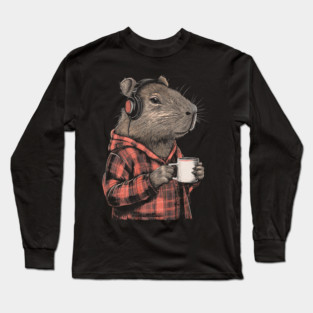 Capybara Hipster Funny Capybara Long Sleeve T-Shirt