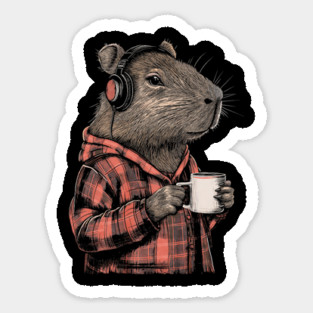 Capybara Hipster Funny Capybara Sticker