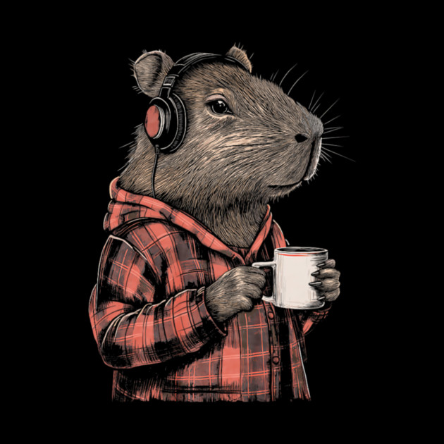 Capybara Hipster Funny Capybara by yangho