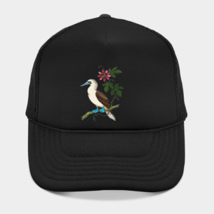 Blue Footed Booby Passionflower Vine Art Hat