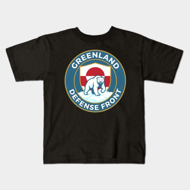 Greenland Defense Front Kids T-Shirt by Creatifly Graphic Tees