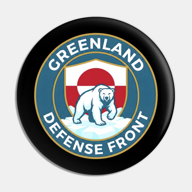 Greenland Defense Front Pin by Creatifly Graphic Tees