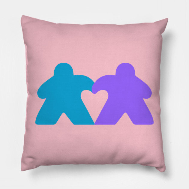 Valentine's Meeples Heart Pillow by Board Game Blitz