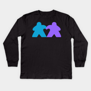 Valentine's Meeples Heart Kids Long Sleeve T-Shirt