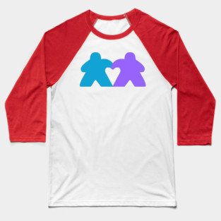 Valentine's Meeples Heart Baseball T-Shirt