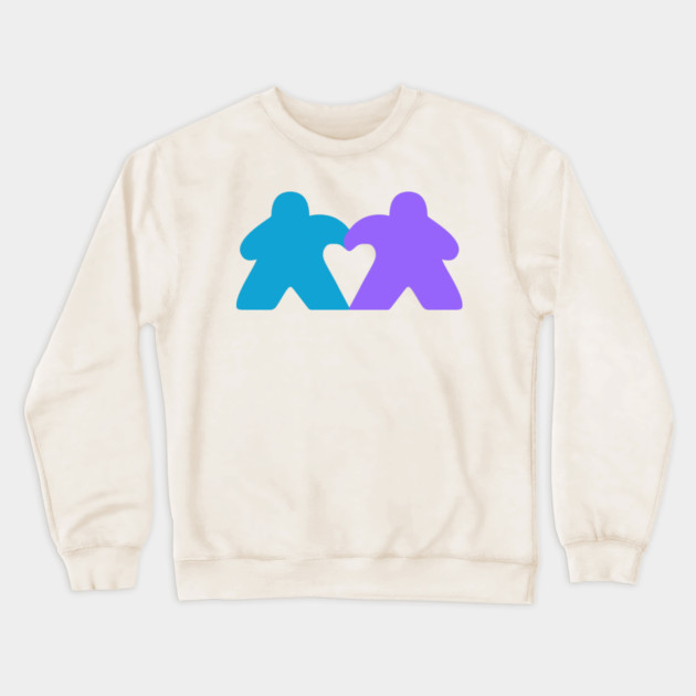 Valentine's Meeples Heart Crewneck Sweatshirt by Board Game Blitz