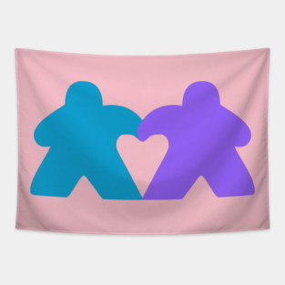 Valentine's Meeples Heart Tapestry