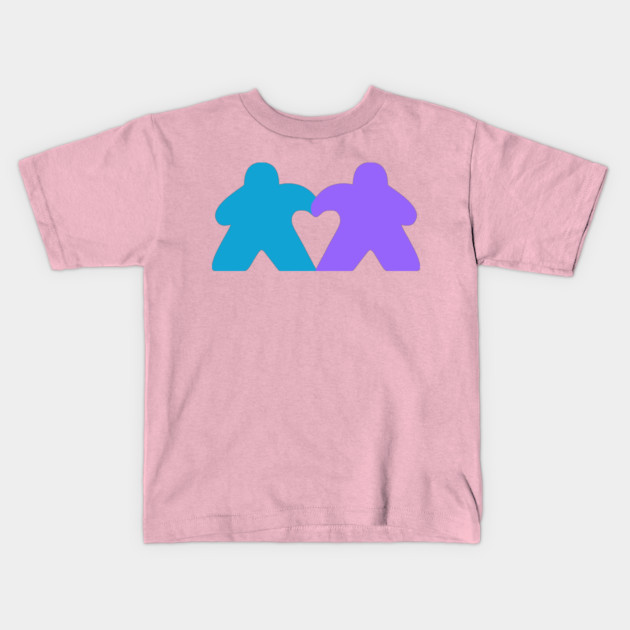 Valentine's Meeples Heart Kids T-Shirt by Board Game Blitz