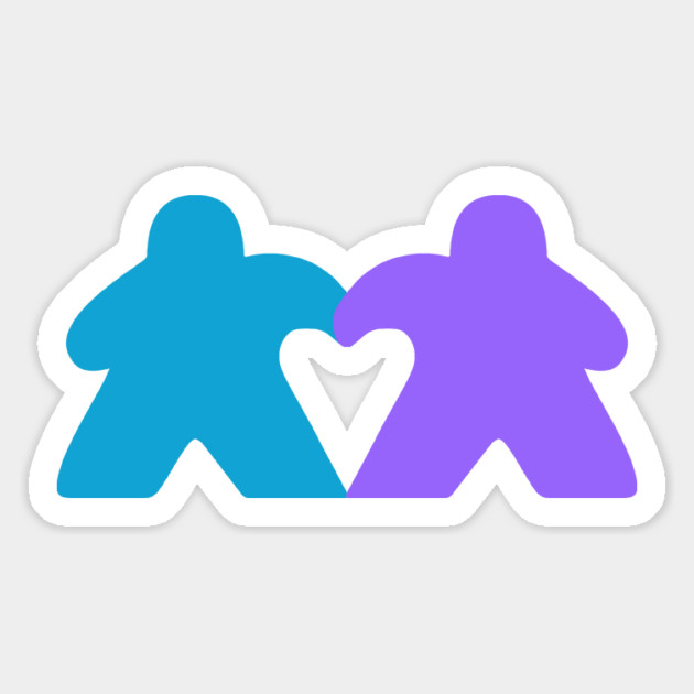 Valentine's Meeples Heart Magnet by Board Game Blitz
