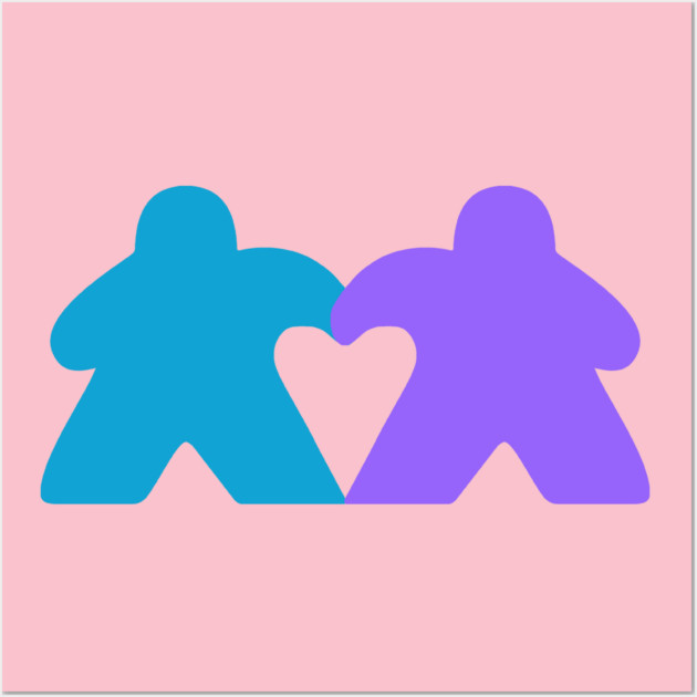 Valentine's Meeples Heart Wall Art by Board Game Blitz