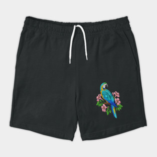 Macaw Tropical Bird Floral Art Shorts