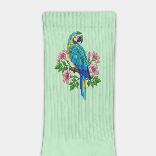 Macaw Tropical Bird Floral Art by BirdsnStuff