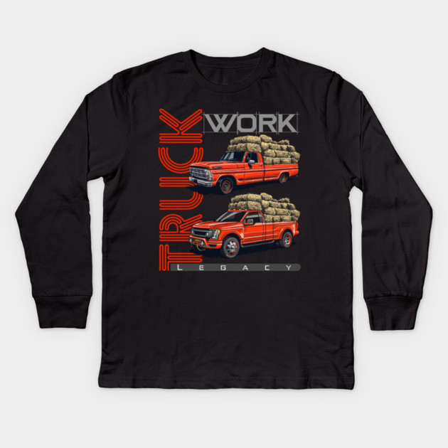 classic Ford F Series Kids Long Sleeve T-Shirt by monsalveautos