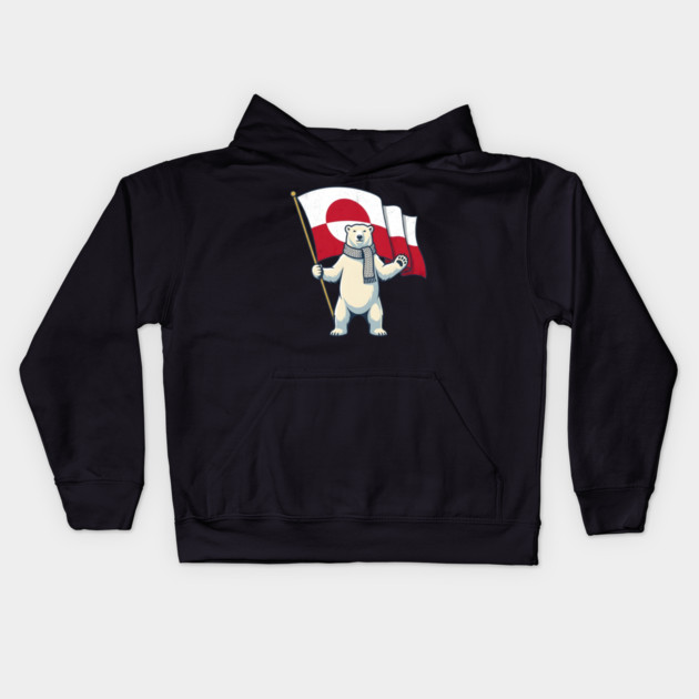 I Stand With Greenland Kids Hoodie by Creatifly Graphic Tees