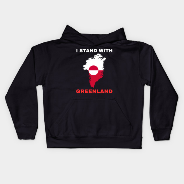 I Stand With Greenland Kids Hoodie by Creatifly Graphic Tees