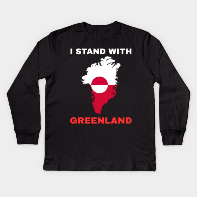 I Stand With Greenland Kids Long Sleeve T-Shirt by Creatifly Graphic Tees