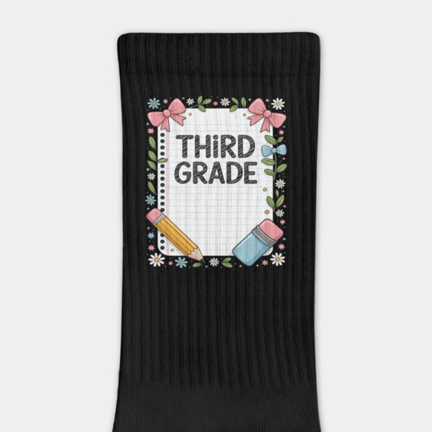 Third Grade Coquette Bow Pencil Back To School Teacher Kid by Ink Lines