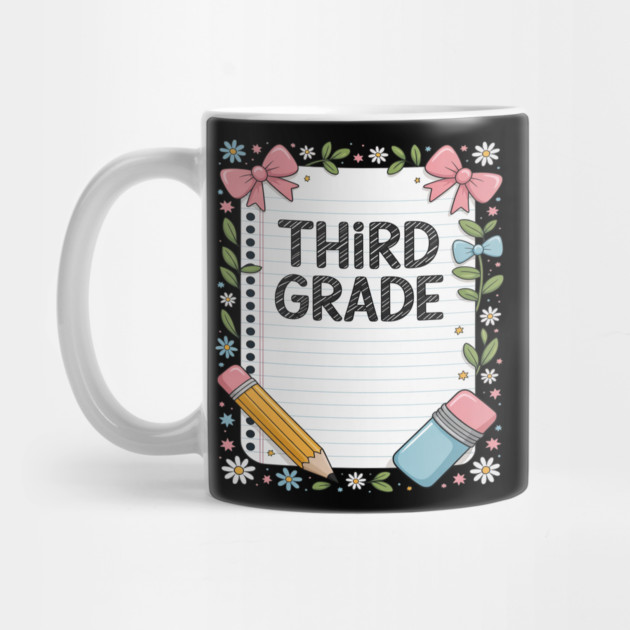 Third Grade Coquette Bow Pencil Back To School Teacher Kid by Ink Lines