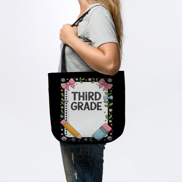 Third Grade Coquette Bow Pencil Back To School Teacher Kid by Ink Lines