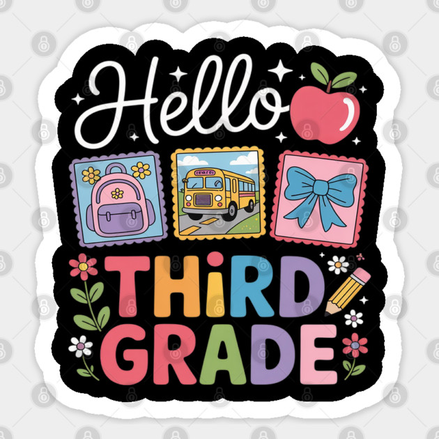 Third Grade Back To School First Day Teacher Sticker by Ink Lines