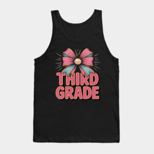 Third Grade Coquette Bow Teachers Back to School Tank Top