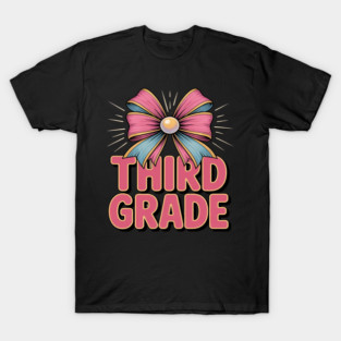 Third Grade Coquette Bow Teachers Back to School T-Shirt