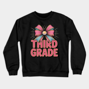 Third Grade Coquette Bow Teachers Back to School Crewneck Sweatshirt