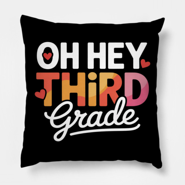 Third Grade Girl Back To School Students Teacher Pillow by Ink Lines