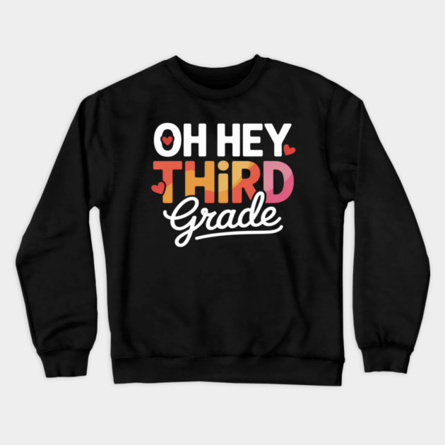 Third Grade Girl Back To School Students Teacher Crewneck Sweatshirt by Ink Lines