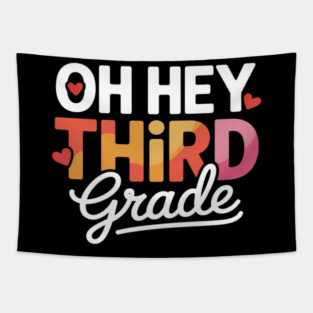 Third Grade Girl Back To School Students Teacher Tapestry