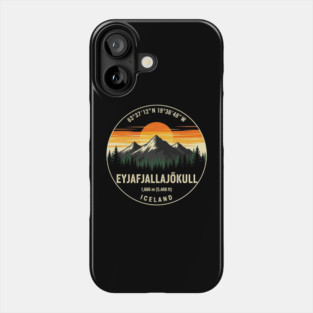 Eyjafjallajökull Iceland Retro Sunset Phone Case