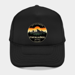 Eyjafjallajökull Iceland Retro Sunset Hat
