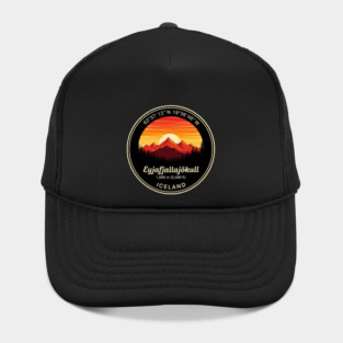 Eyjafjallajökull Iceland Retro Sunset Hat