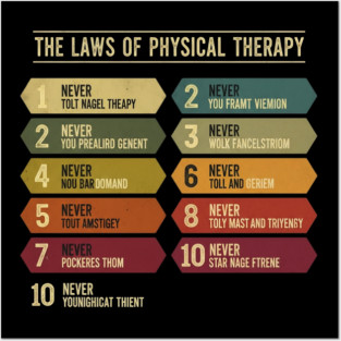 The Laws of Physical Therapy Funny Version Posters and Art
