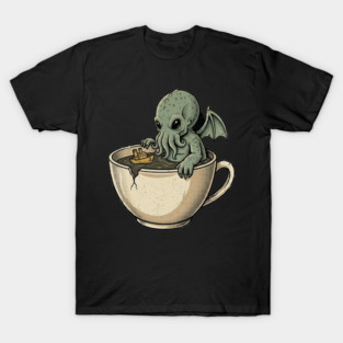 Baby Cthulhu Coffee Cup Art T-Shirt