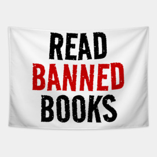 "Read Banned Books" Literary Activism, Free Speech Advocacy Tapestry