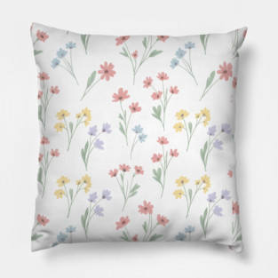 Soft Wildflower Aesthetic Pattern Pillow