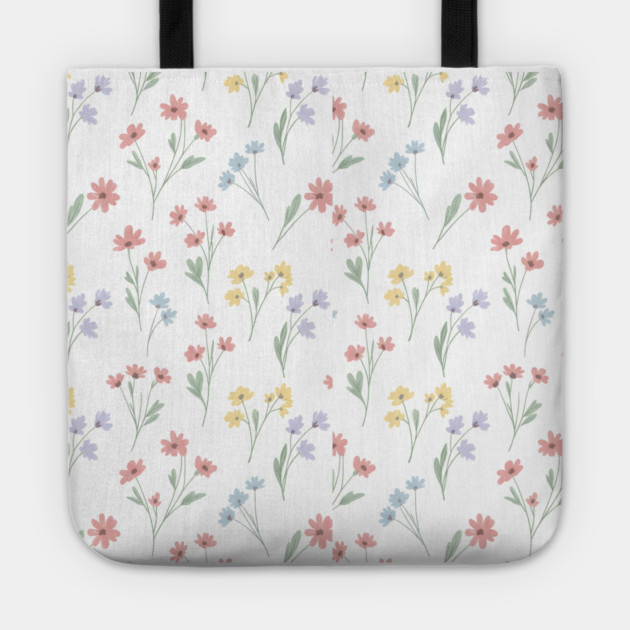 Soft Wildflower Aesthetic Pattern Tote by Ink magic