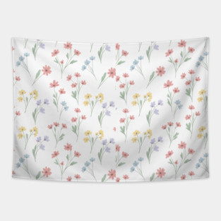 Soft Wildflower Aesthetic Pattern Tapestry