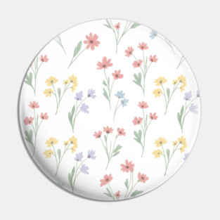 Soft Wildflower Aesthetic Pattern Pin
