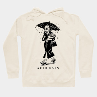 Beautiful Rain - Romantic Post Apocalypse Girl in Gasmask Art Hoodie